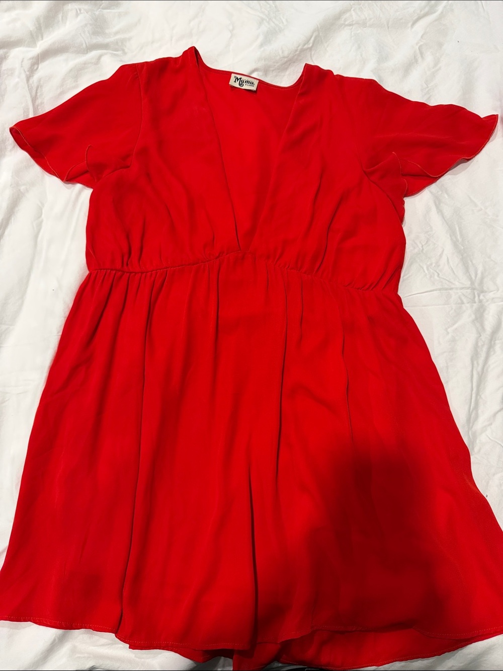 Show Me Your MuMu Red V-Neck Mini Dress